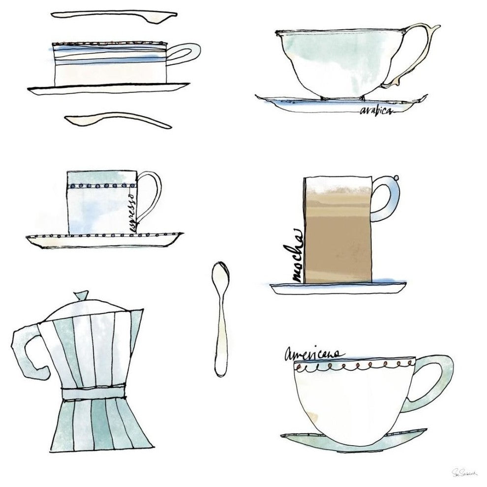 "Good Brew XII" Digital Paper Print by Sue Schlabach, 26"x26"