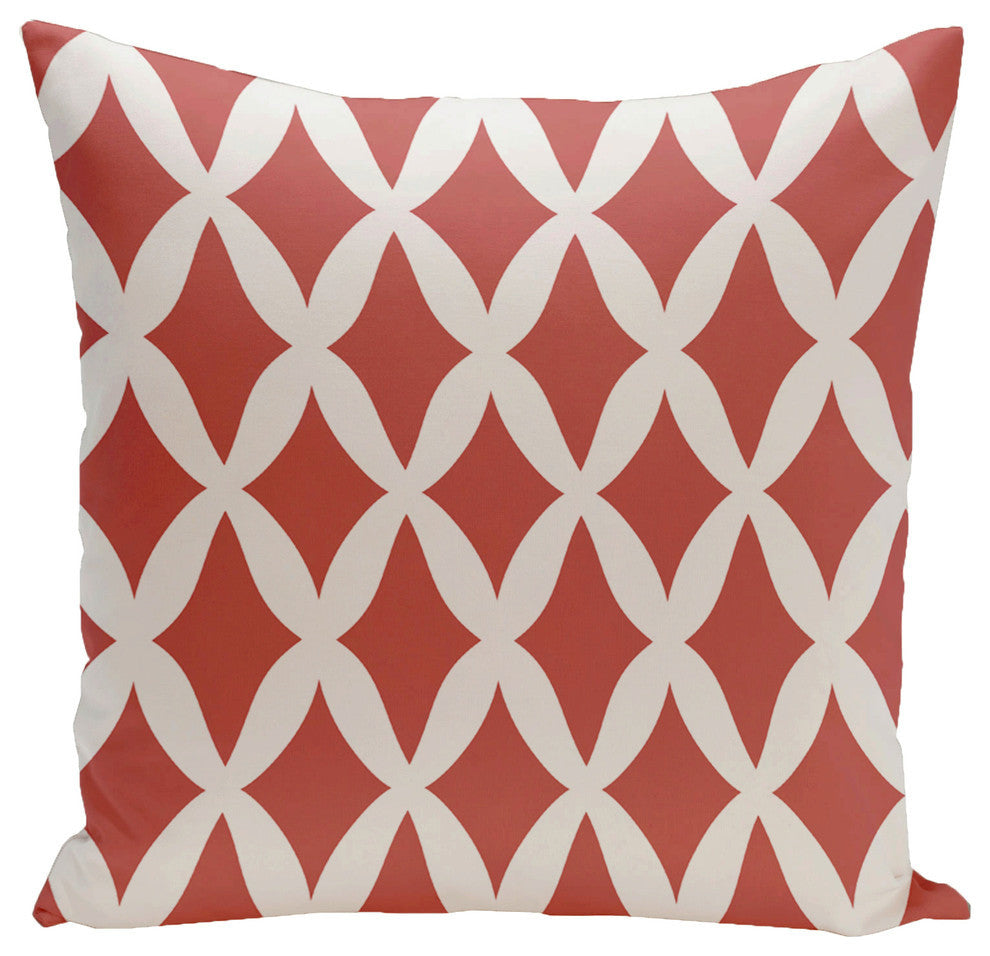 Holiday Brights Collection Geometric Pillow, Bulb, Red, 26"x26"