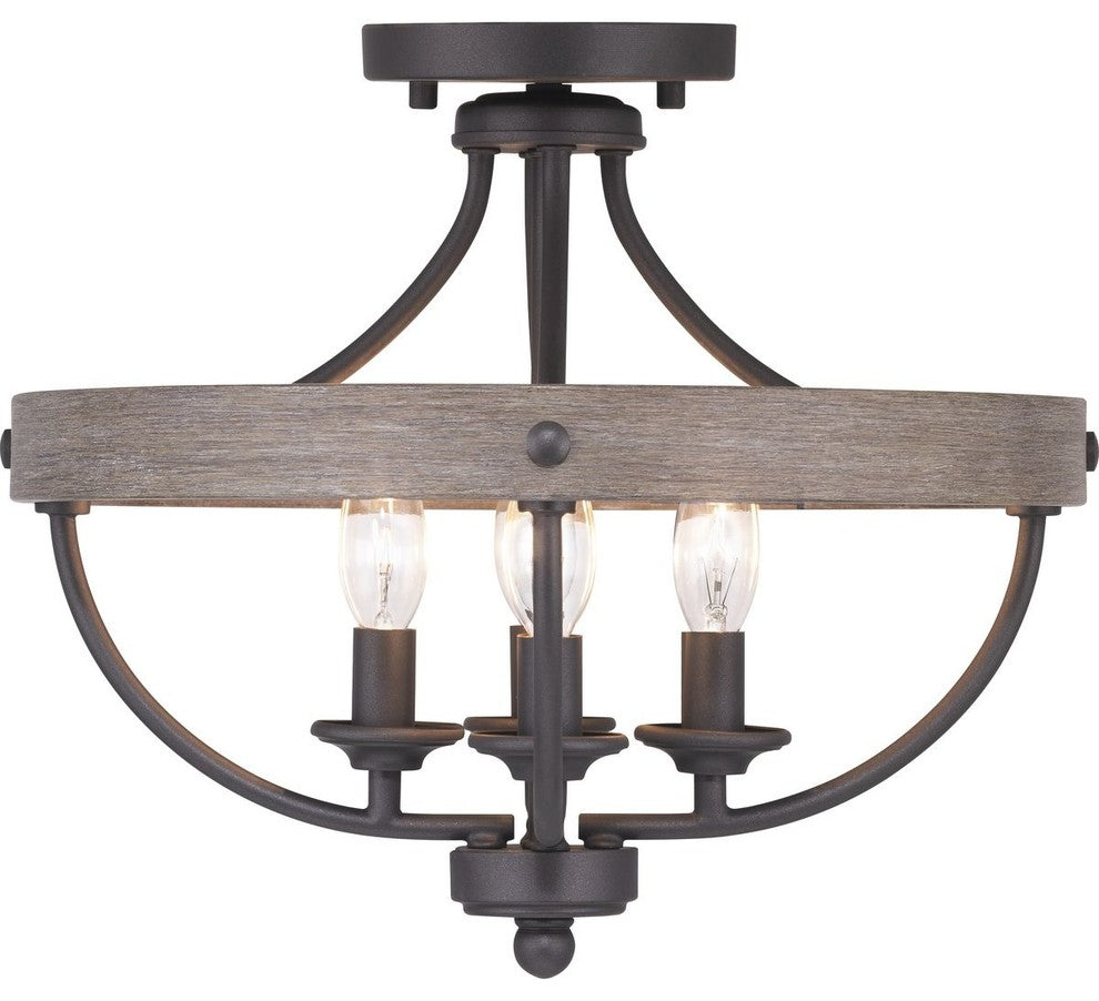 Gulliver Collection 4-Light Semi-Flush Convertible, Graphite