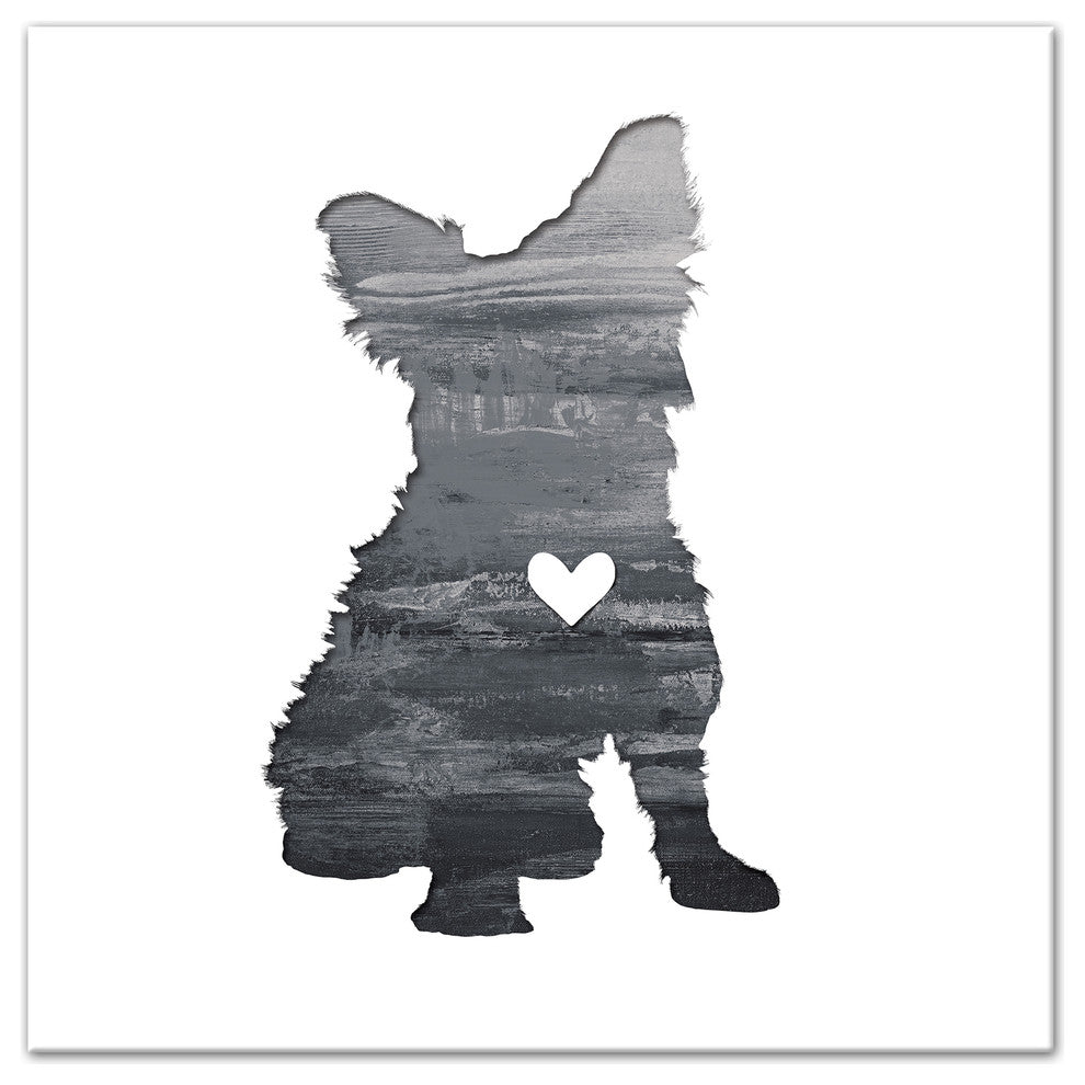 Designs Direct Creative Group Ink Silhouette Yorkie 36x36 Canvas Wall Art