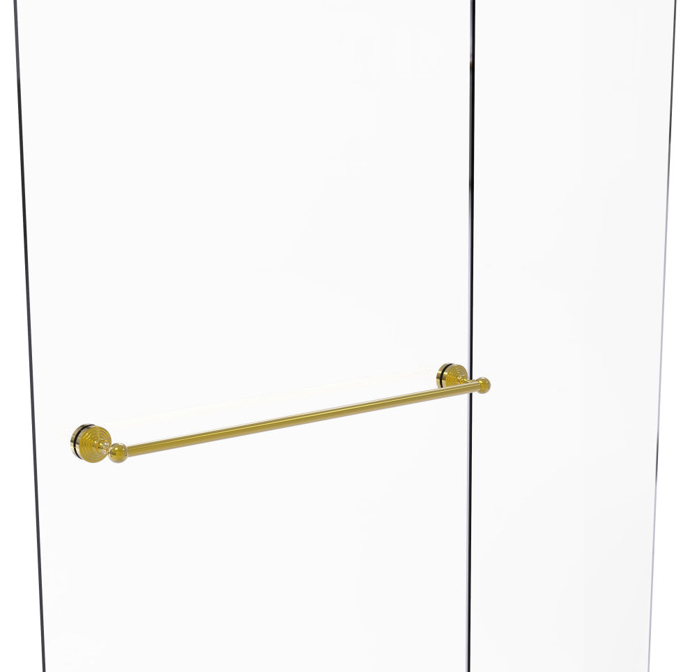 Waverly Place 30" Shower Door Towel Bar, Polished Brass