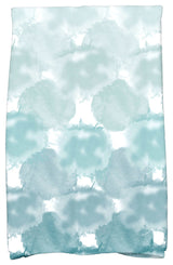 Beach Clouds, Geometric Print Kitchen Towel, Teal