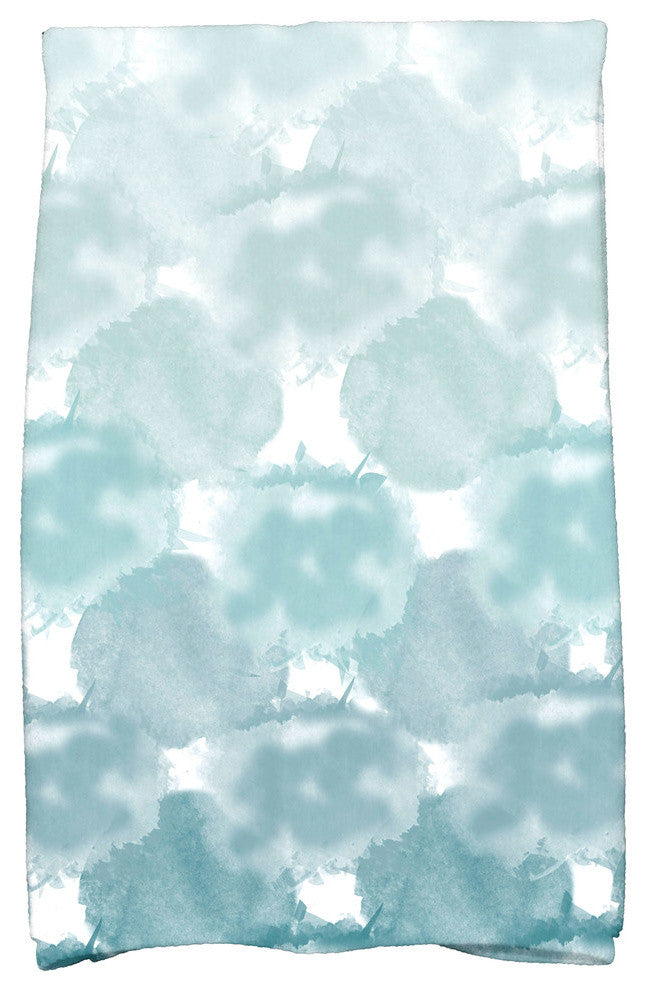 Beach Clouds, Geometric Print Kitchen Towel, Teal