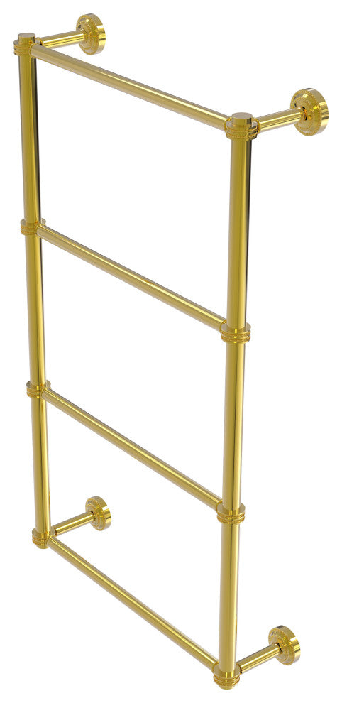 Dottingham 4 Tier 24" Ladder Towel Bar with Dotted Detail, Polished Brass