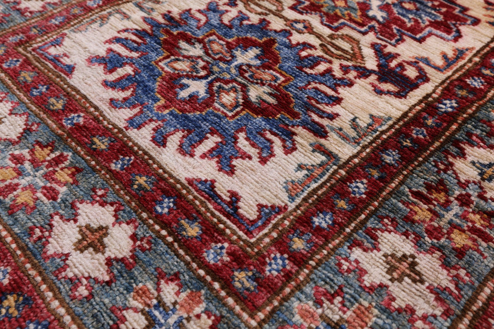 Handmade Super Kazak Wool Runner Rug 1' 11" X 5' 6" Q10297