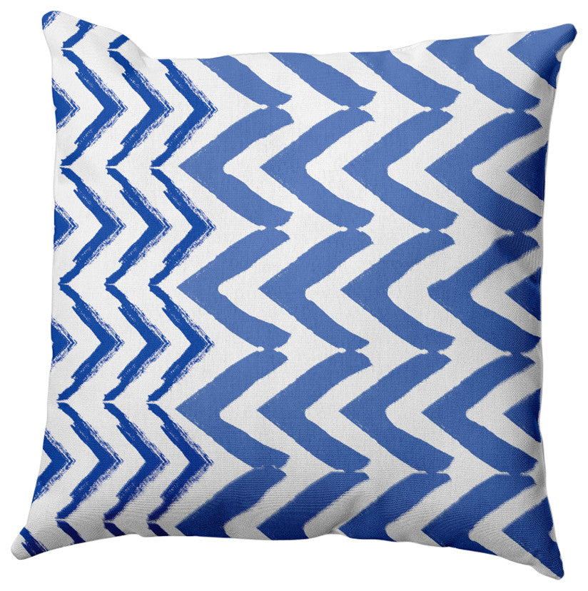 Jagged Graffiti Outdoor Pillow, Blue, 14"x20"
