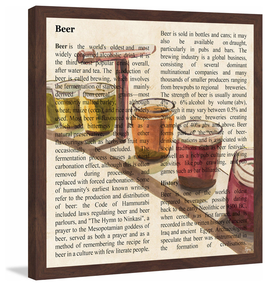 "Beer Smorgasbord" Framed Painting Print, 24"x24"