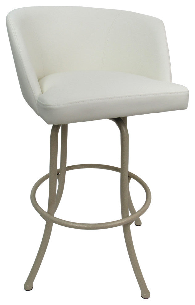 Swivel Counter Metal Pub Set - Joey Stools 26" or 30", Snow White - Beige, 30", Crackle