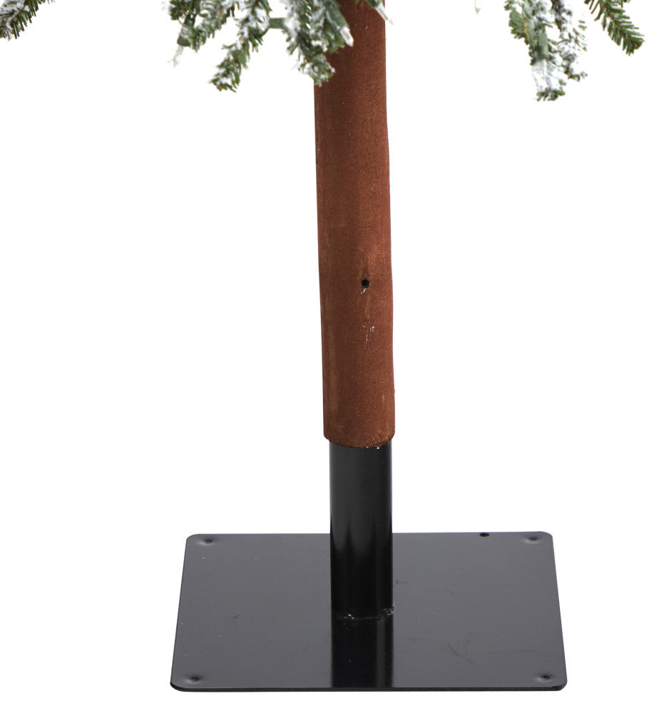Nearly Natural 8ï¿½Flocked Grand Alpine Artificial Christmas Tree/500 Clear Lights