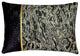 Black Faux Leather Jacquard Silk Marble 12"x22" Pillow Cover - Portoro