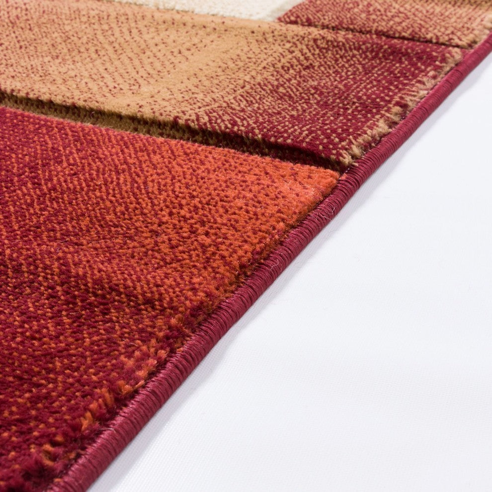 Well Woven Brooklyn South Street Red Modern Geometric Runner Rug