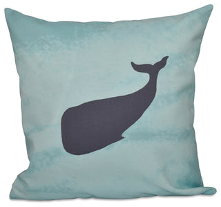 Polyester Decorative Pillow, Whale, 20"x20"
