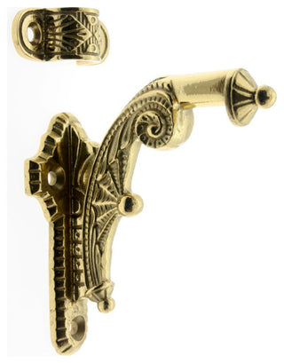 Genuine Solid Brass Spider Web Hand Rail Bracket, Polished Brass