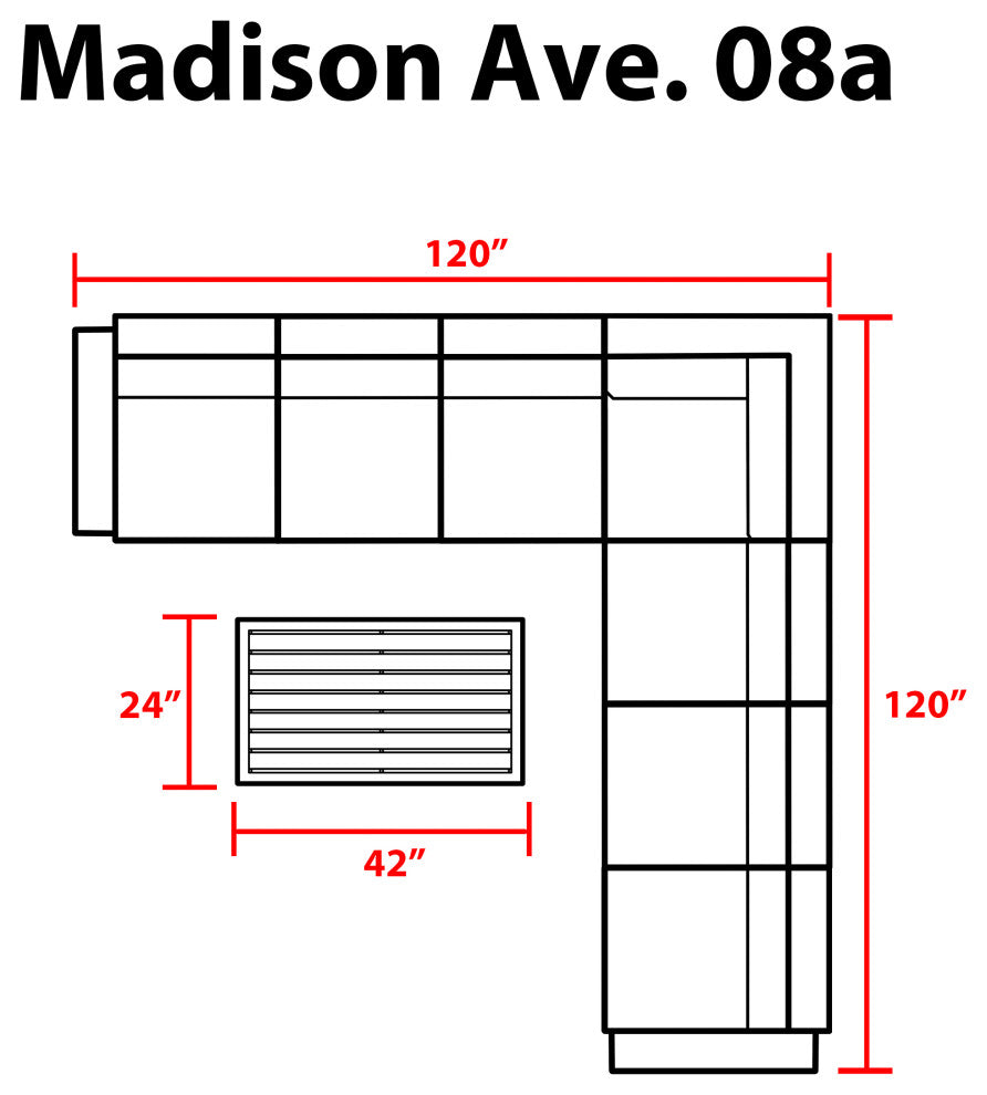 kathy ireland Madison Ave. 8 Piece Aluminum Patio Furniture Set 08a, Alabaster
