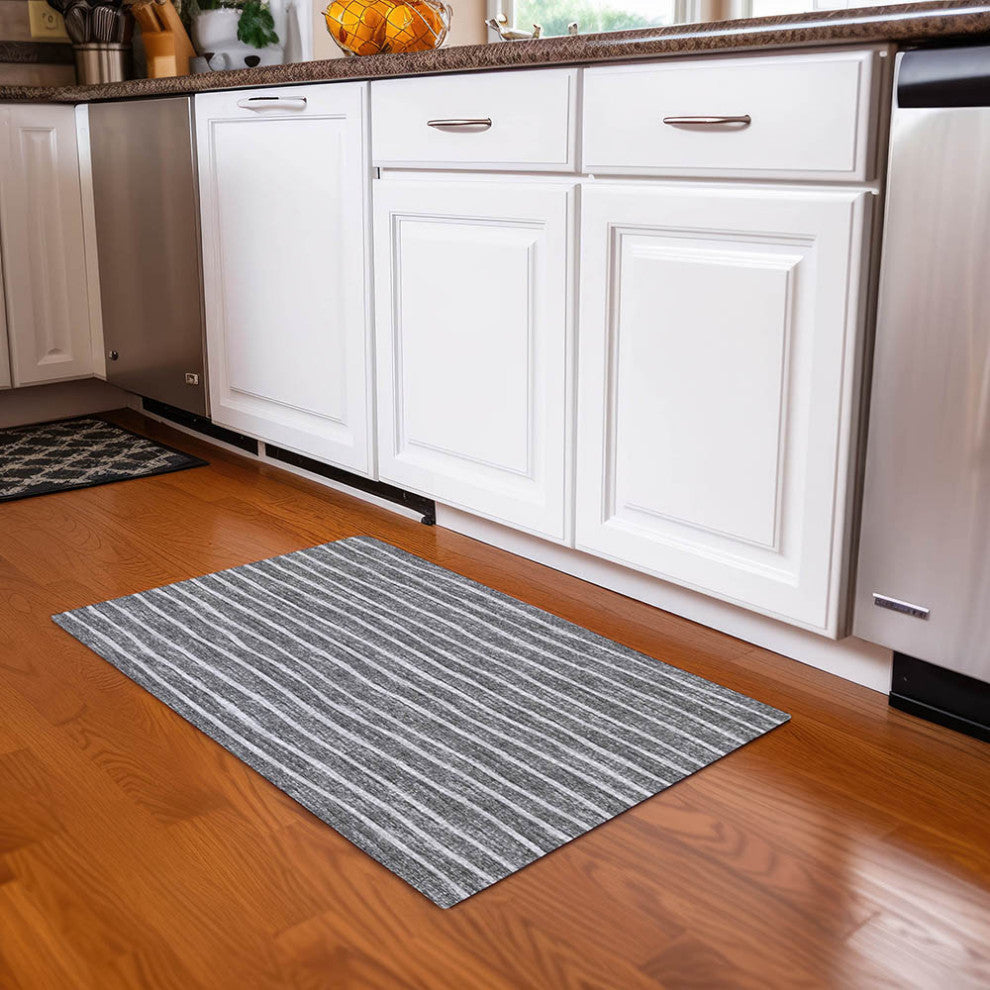 Indoor/Outdoor Laidley LA1 Grey Machine Washable 1'8" x 2'6" Rug