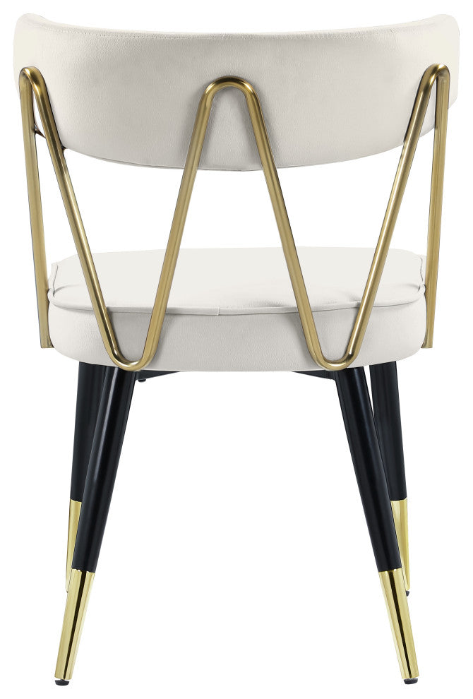 Rheingold Upholstered Dining Chair, Cream, Velvet
