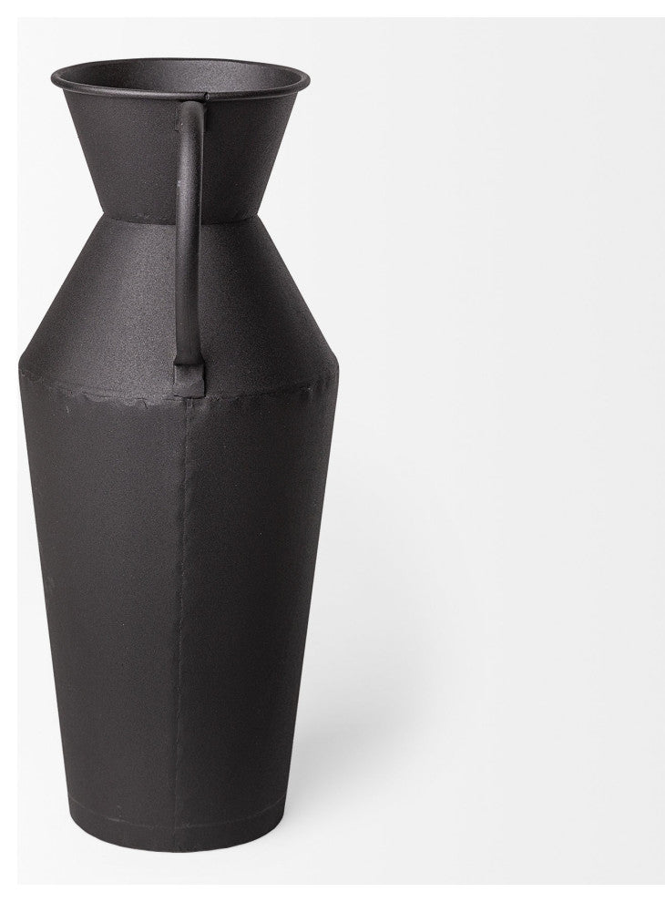 Rustic Narrow Black Metal Decorative Jug