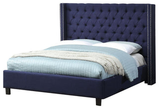 Ashton Linen Bed, Navy, Full