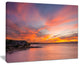 "Calm Sydney Beach With Yellow Sky" Seashore Canvas Print, 20"x12"