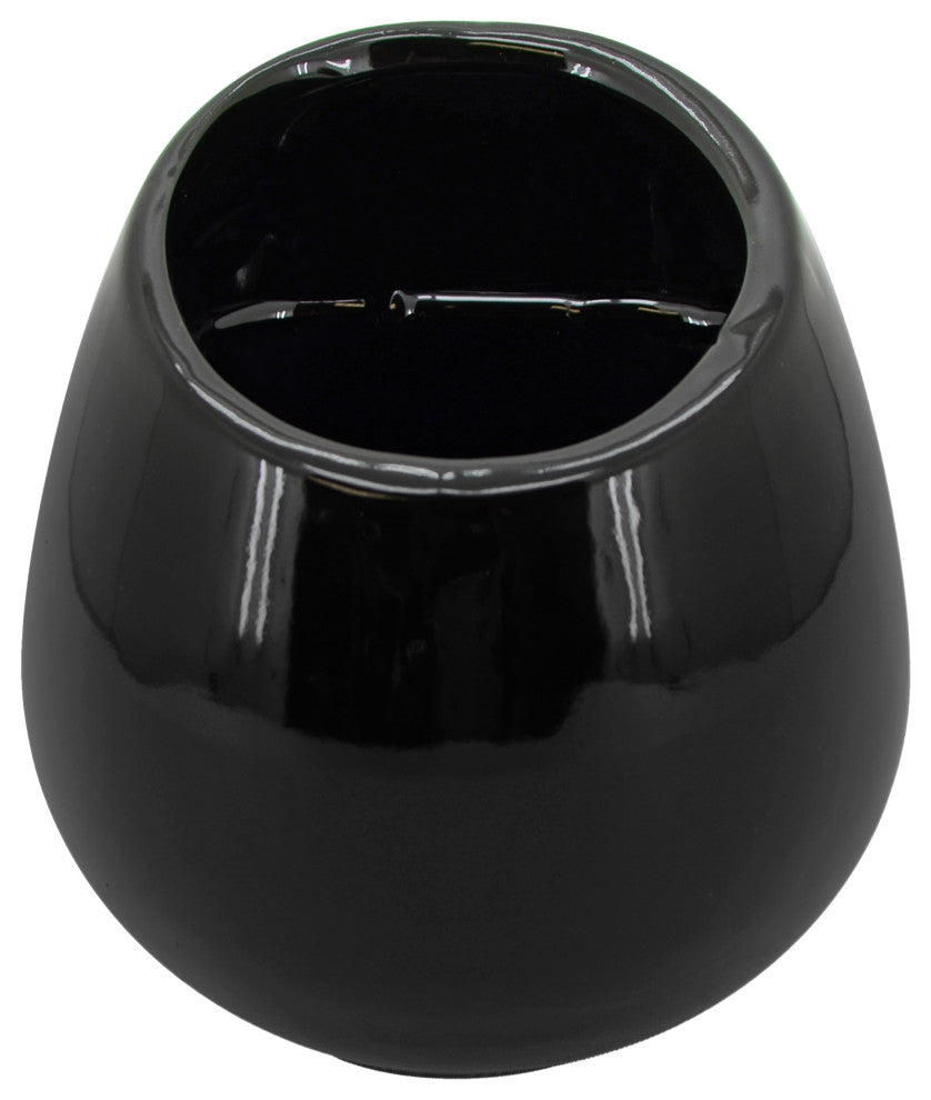 Small Round Wall Planter, Black