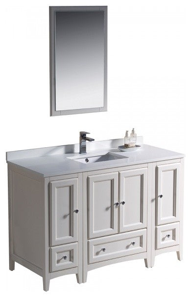Fresca Oxford 48" Antique White Traditional Bathroom Vanity