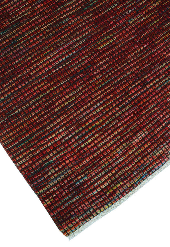 High-Low Chobi Anahit Burgundy Rug, 5'7x8'2