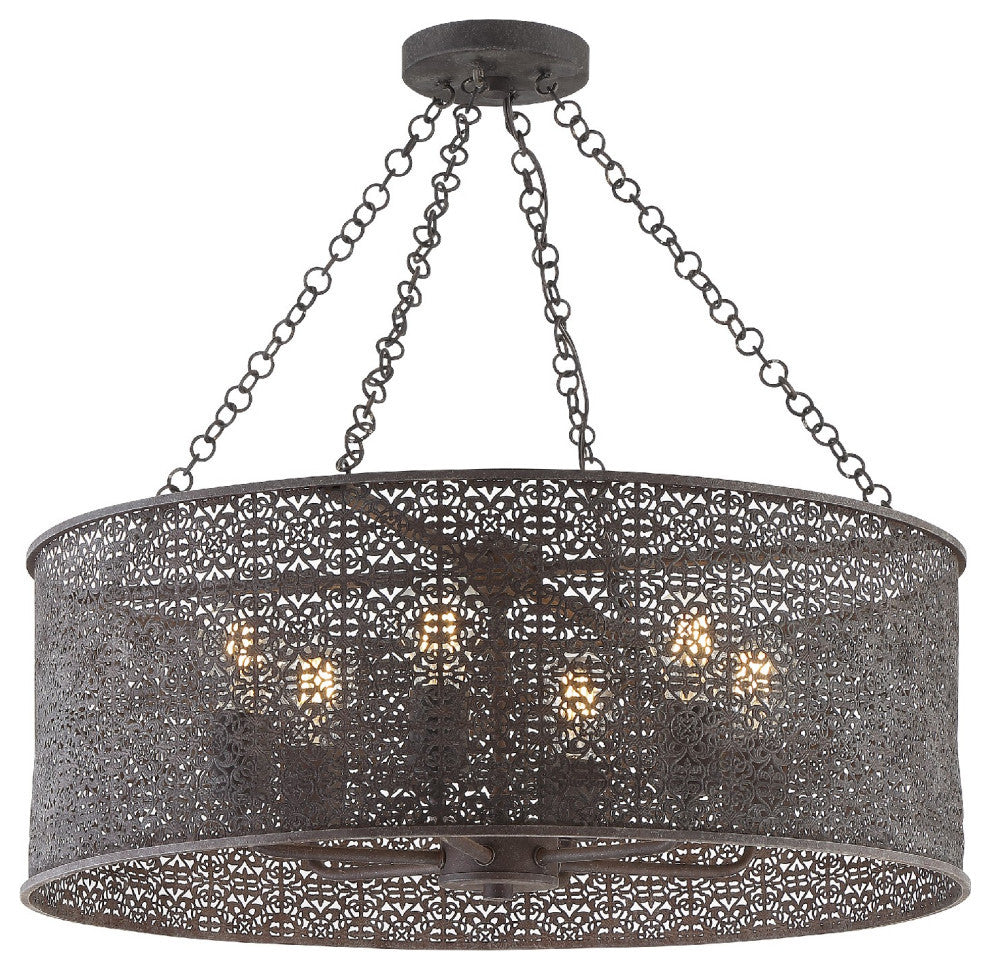 Jasmine 6 Light Forged Bronze Chandelier