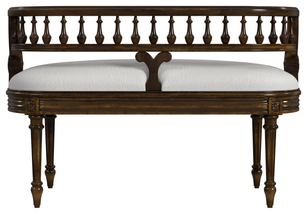 Hathaway 37" Upholstered Bench, Antique Cherry