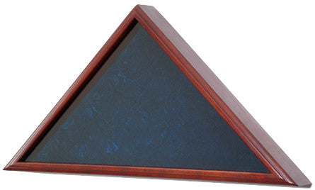 Solid Oak Funeral Flag Display Case, Blue