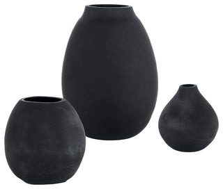 Uttermost Hearth Matte Black Vases, Set of 3