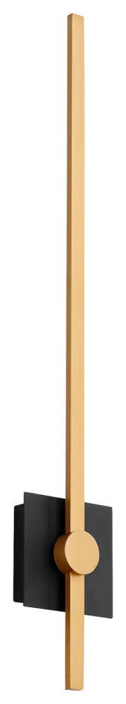 Oxygen Lighting 3-51-1550 Zora 1-Light Wall Sconce, Black With Industrial Brass