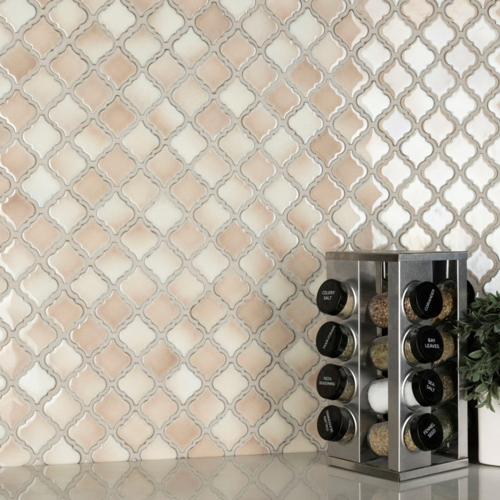 Hudson Tangier Mosaic Floor and Wall Tile, Truffle