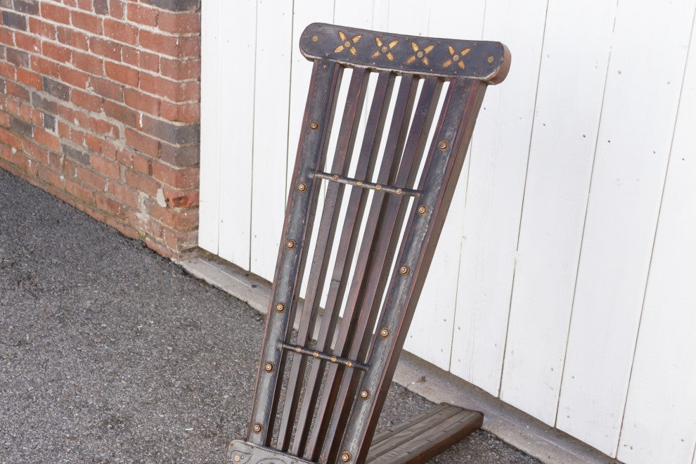 Wood and Metal Tribal Wheel Chair