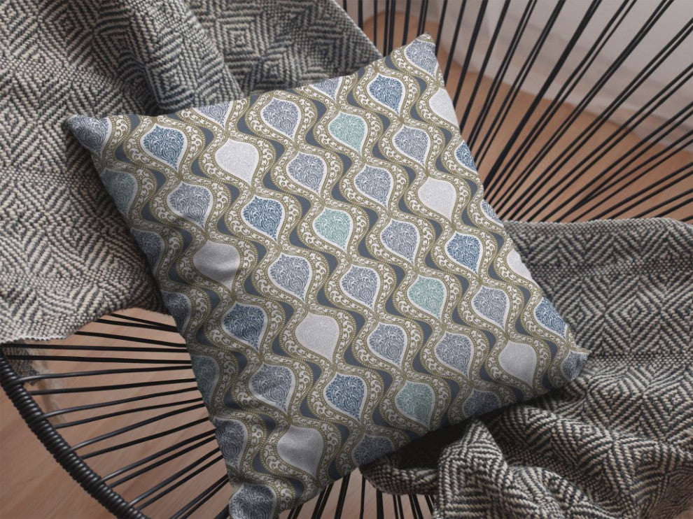 20 Gray Ogee Decorative Suede Throw Pillow