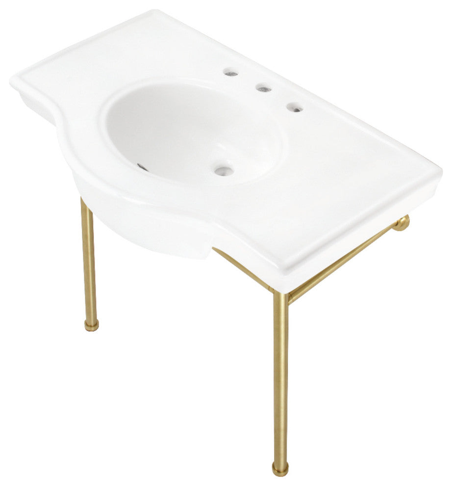 Fauceture VPB28140W8BB 37" Ceramic Console Sink, Legs