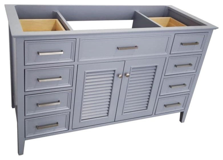 Ariel Kensington 54" Transitional Single Sink Base Cabinet, White