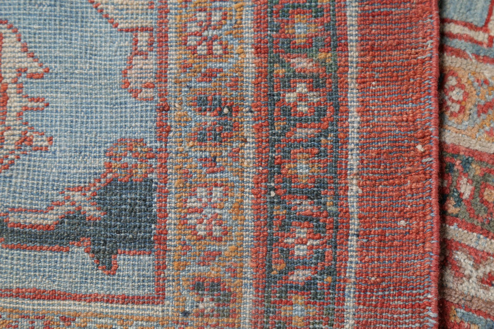 Consigned, Antique Faded Persian Traditional Handmade Area Rug, Beige, 13x24