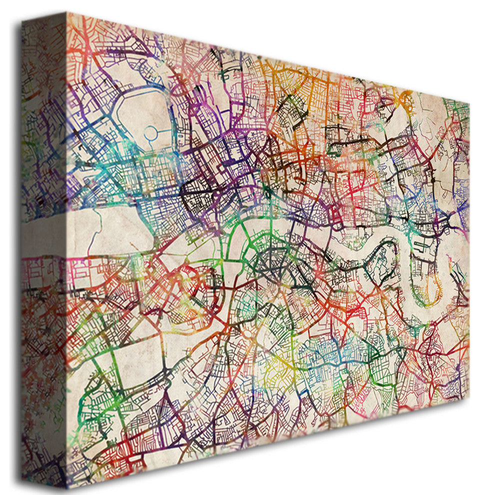 ''London Street Map V'' Canvas Art by Michael Tompsett