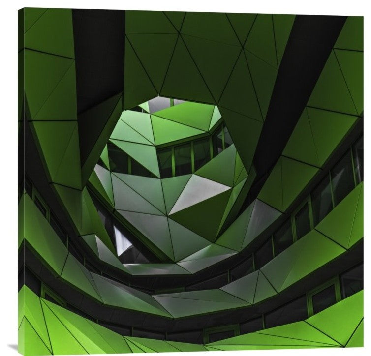 "Green Offices" Stretched Canvas Giclee by Gilbert Claes, 30x30"