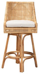 Bella Modern Bohemian Natural Brown Rattan Bar Stool