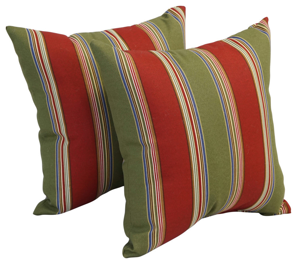 17" Square Polyester Outdoor Throw Pillows, Set of 4, Hampton Bay Garden