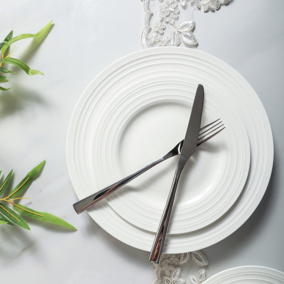 Stone Lain Eleanor Bone China 32 Piece Dinnerware Set, White