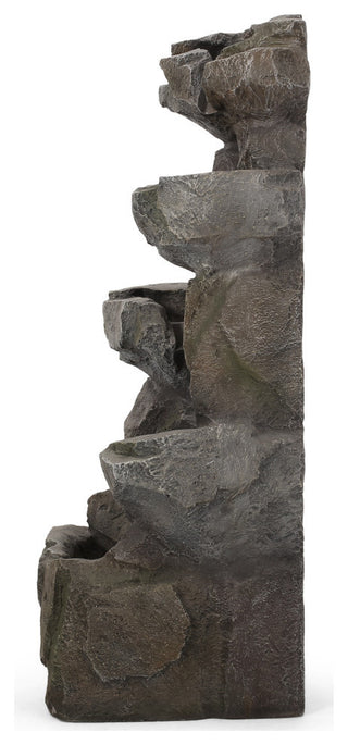 Trion Outdoor 4 Tier Rock Fountain, Stone Gray