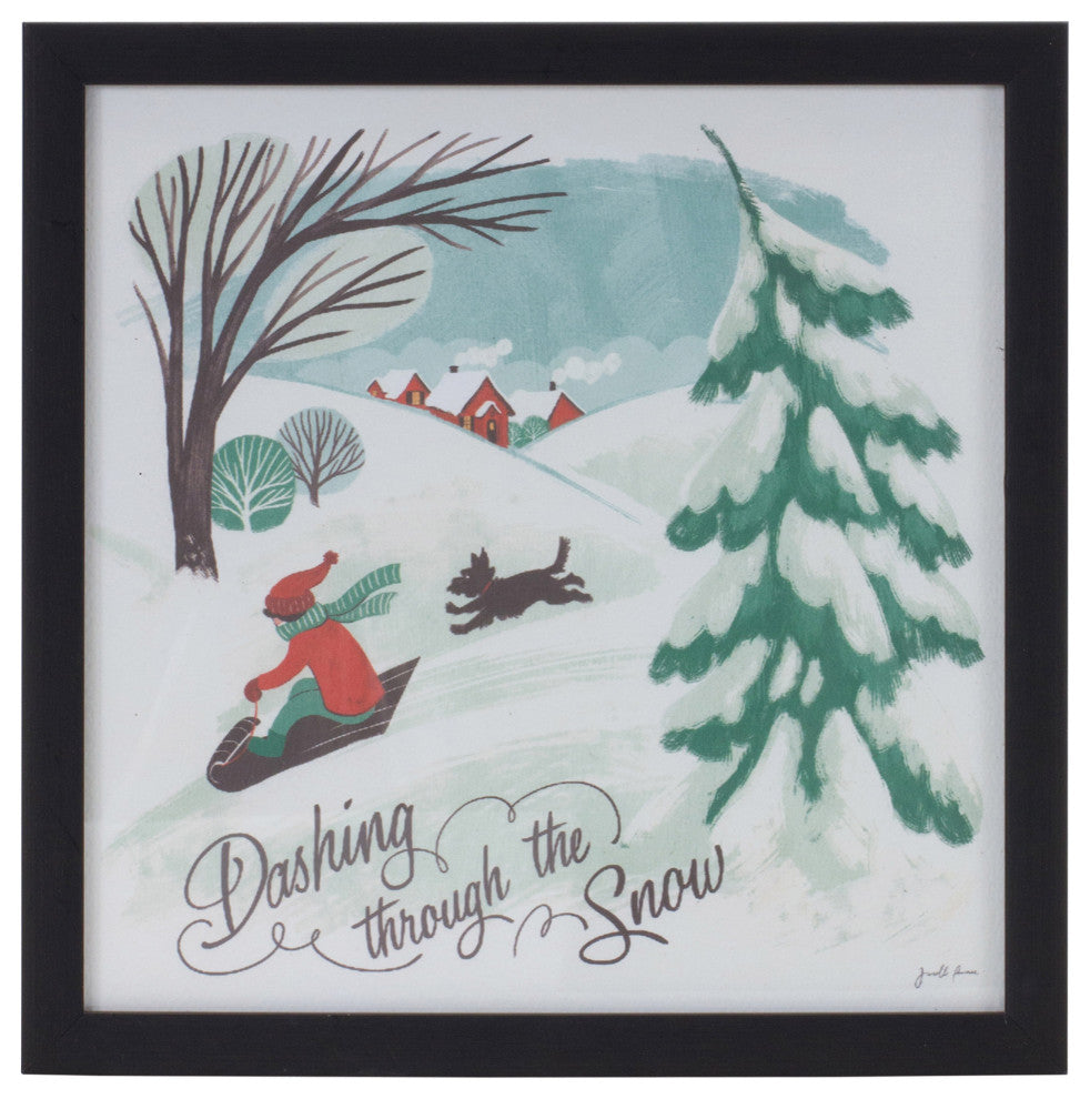 Framed Winter Scene Wall Art, Set of 3