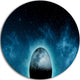 Moon In The Front Of Galaxies, Large Disc Metal Wall Art Landscape, 36"