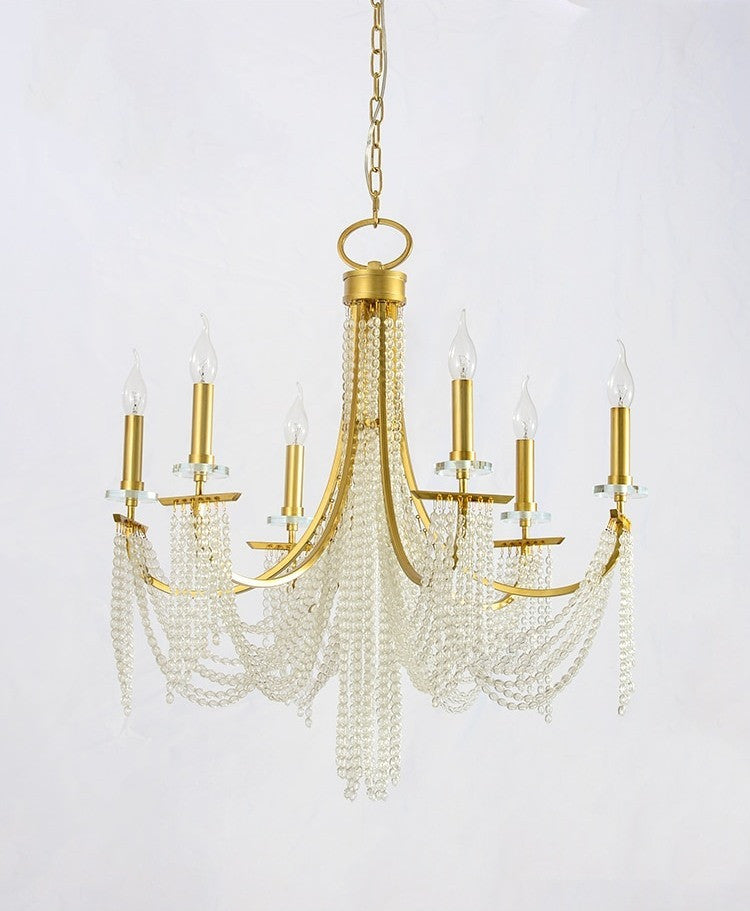Creative Contemporary LED Crystal Chandelier With Beads, 6 Lights