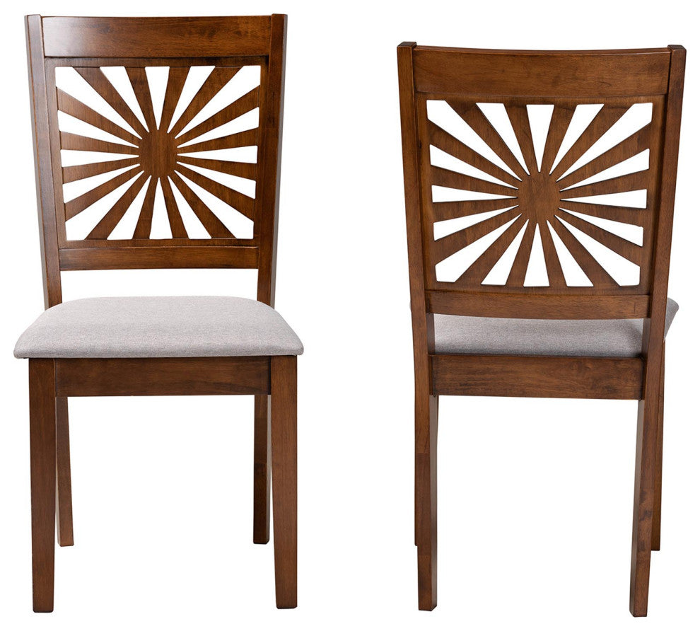 Loni Dining Collection, Gray/Walnut Brown, Dining Chair, Set of 2