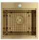 Workstation Top Mount/Drop-in Matte Stainless Steel Sink, Gold, 18x18x10