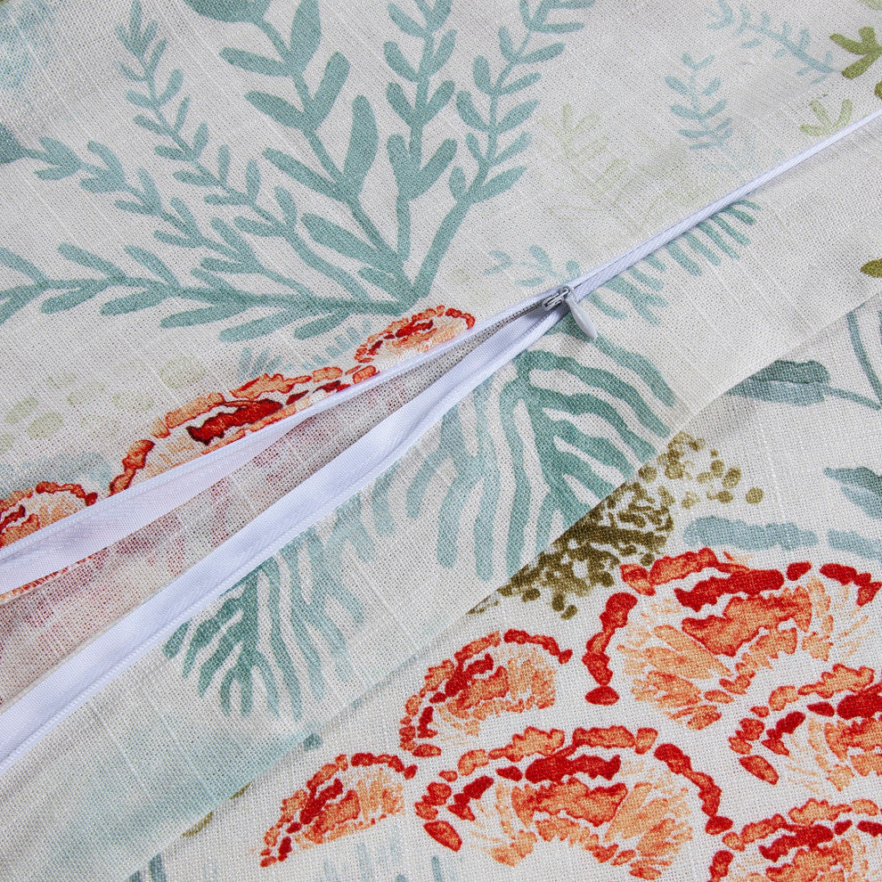 Oceania Coastal Duvet Cover Set, 3-Piece, Coral, Super King