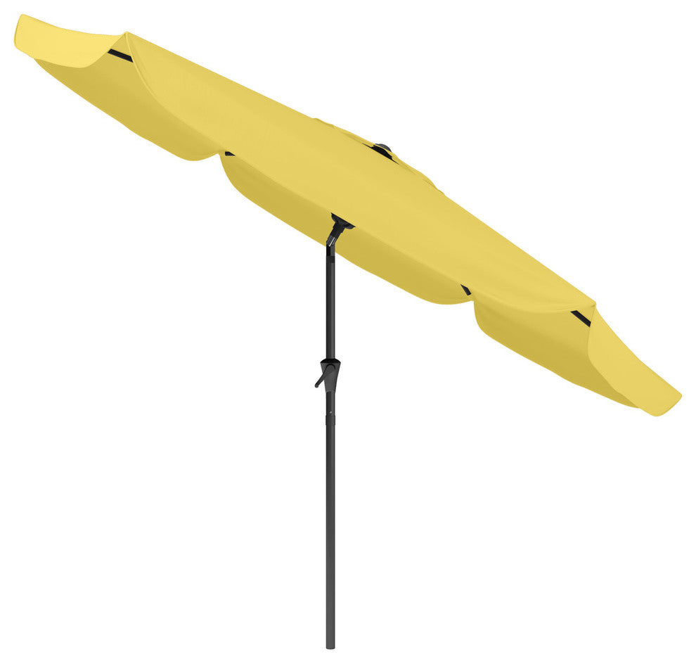 CorLiving Yellow Round 10ft Fabric Canopy Tilting Market Patio Umbrella